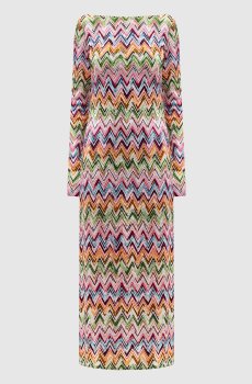 Платье с открытой спиной в узоре