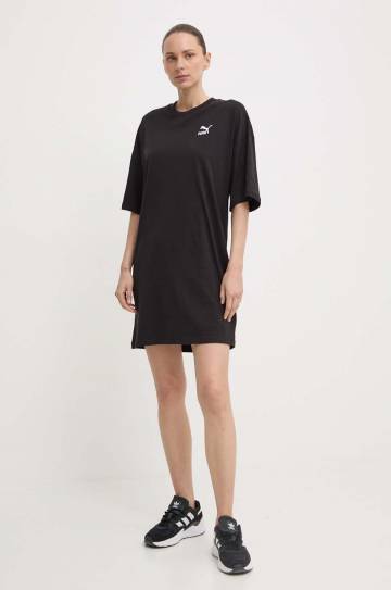 Хлопковое платье Puma BETTER CLASSIC цвет чёрный mini oversize 624232 Хлопковое платье Puma BETTER CLASSIC цвет чёрный mini oversize 624232