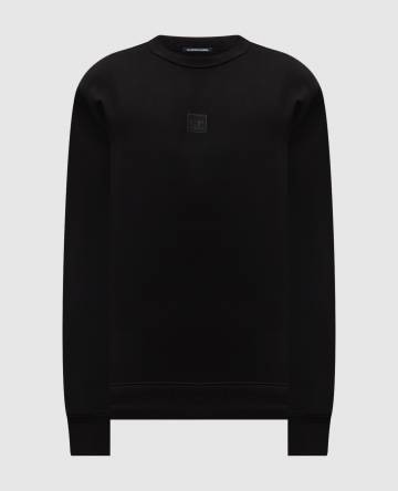 Черный свитшот с фактурным логотипом