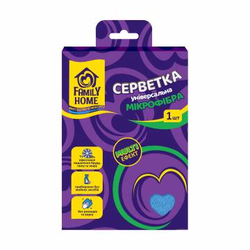 Салфетка универсальная Family Home Multi Эффект, из микрофибры, 1 шт