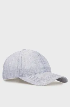 Мужская голубая льняная кепка LINEN CAP Голубой ONESIZE Gant 9900271