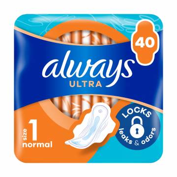 Гигиенические прокладки Always Ultra Normal, размер 1, 40 шт Гигиенические прокладки Always Ultra Normal, размер 1, 40 шт
