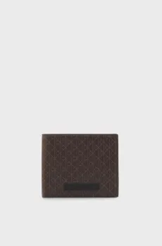 Мужской коричневый кошелек с узором EMBLEM Коричневый ONESIZE Calvin Klein LV04D1085G