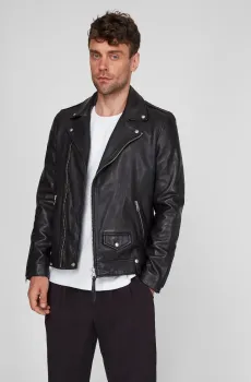 Мужская черная кожаная косуха Черный M AllSaints ML025N
