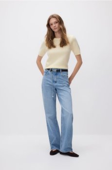 Reserved - Джинсові штани з поясом - бірюзовий - 629HF-56J