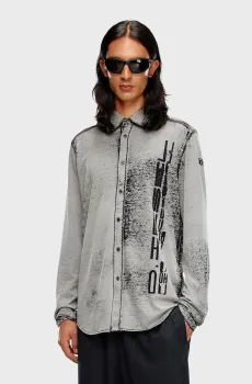 Мужская серая рубашка S-ENTRY-DEV Серый S Diesel A14105 0DRAN