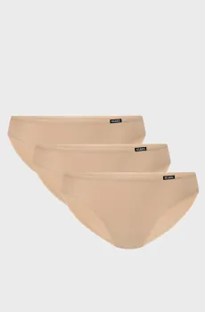 Женские бежевые трусики (3 шт) Бежевый L Atlantic 3BLP-602