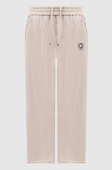 Бежевые спортивные брюки с логотипом