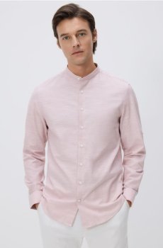 Reserved - Сорочка slim fit із високим вмістом бавовни - пильно-рожевий - 551HT-39X