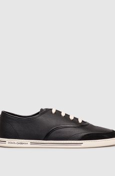 Черные кожаные кеды Saint Tropez с логотипом