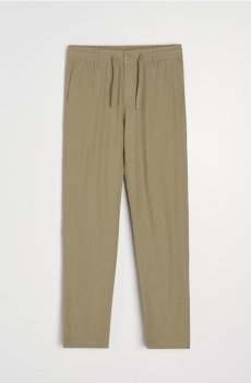Прямі штани з льоновою сумішшю - світло-зелений