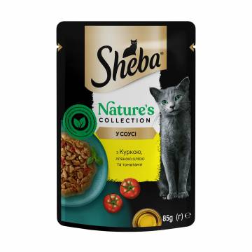 Влажный корм для кошек Sheba Natures Collection с курицей, льняным маслом и томатами, в соусе, 85 г Влажный корм для кошек Sheba Natures Collection с курицей, льняным маслом и томатами, в соусе, 85 г