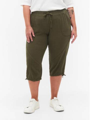 Zizzi Штани з тканини J80001J Зелений Loose Fit Zizzi Штани з тканини J80001J Зелений Loose Fit