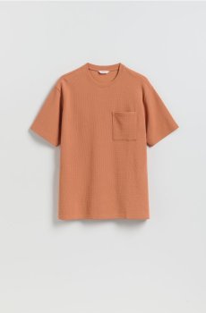 Reserved - Структурована футболка комфортного крою - мідний - 451IW-28X