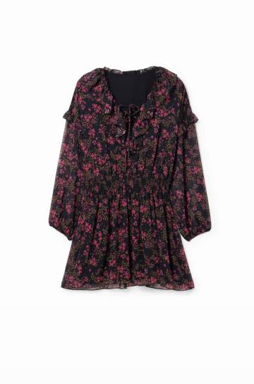 Платье Desigual цвет чёрный mini расклешённое Платье Desigual цвет чёрный mini расклешённое