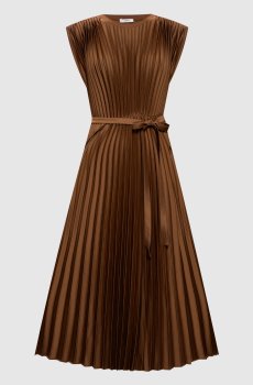 Коричневое платье-плиссе Volta