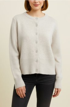 Кардиган на ґудзиках із домішкою вовни - бежевий