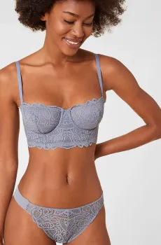 Женский голубой бюстгальтер-бюстье ENIGME Голубой 80C Etam 6535210