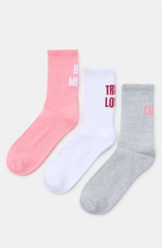 Вязане взуття з принтом до Дня святого Валентина 3 pack - білий