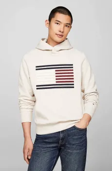 Мужское бежевое худи GROSSGRAIN FLAG Бежевый S Tommy Hilfiger MW0MW37117