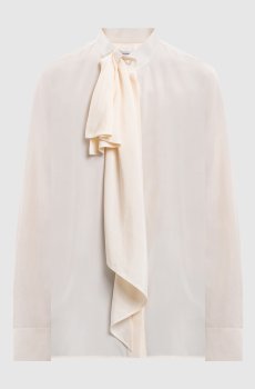 Белая блуза из шелка