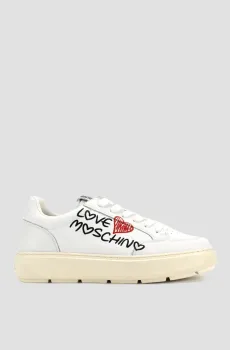 Женские белые кожаные кроссовки Белый 37 Moschino JA15224G1I.JCA;10A