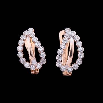 Серьги из золота с фианитами с01220 Серьги из золота с фианитами с01220