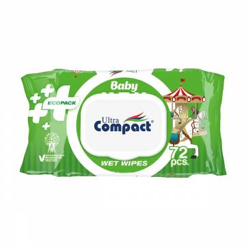 Детские влажные салфетки Ultra Compact с клапаном, 72 шт Детские влажные салфетки Ultra Compact с клапаном, 72 шт
