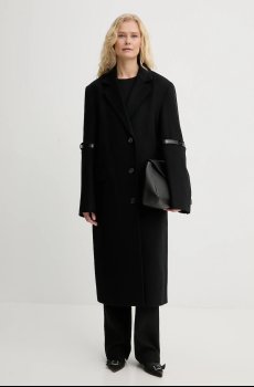 Пальто с добавлением шерсти Coperni Logo Belted