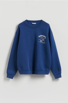 Reserved - Толстовка комфортного крою з принтом - світло-блакитний - 7708H-50X