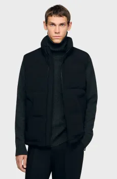 Мужской черный жилет Черный XXL Sandro SHPMA00386_Black