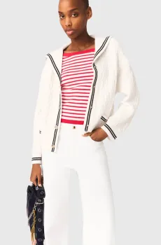 Женский белый шерстяной кардиган Белый 38 MAJE MFPCA00682_Ecru