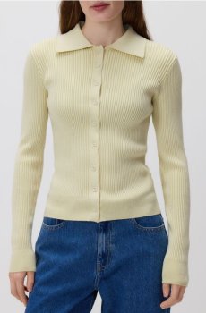 Reserved - Кардіган з коміром - блідо-зелений - 449ID-07M