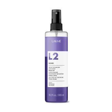 Двухфазный несмываемый спрей-кондиционер Lakme L2 Blonde Instant Detangling Conditioner для светлых и седых волос, 300 мл Двухфазный несмываемый спрей-кондиционер Lakme L2 Blonde Instant Detangling Conditioner для светлых и седых волос, 300 мл