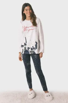 Женская темно-синяя пижама (лонгслив, брюки) Hogwarts Разноцветный L womensecret 3132238