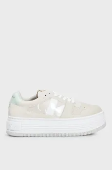 Женские бежевые сникерсы BOLD PLATF LOW LACE MIX Бежевый 39 Calvin Klein YW0YW01482