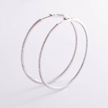 Золотые серьги - кольца с бриллиантами с801 Золотые серьги - кольца с бриллиантами с801