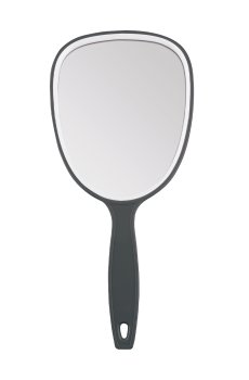 Зеркало Titania с ручкой, 28*13 см, серое (1530 L сірий)