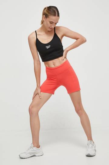 Тренировочные шорты Reebok LUX COLLECTION цвет розовый однотонные средняя посадка Тренировочные шорты Reebok LUX COLLECTION цвет розовый однотонные средняя посадка