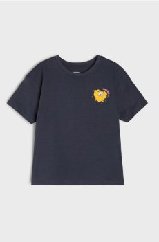 Бавовняна футболка з принтом на спині Garfield - темно-сірий