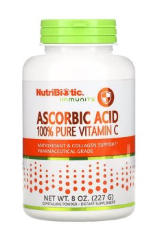Аскорбиновая кислота NutriBiotic Ascorbic Acid 100% Pure Vitamin C в порошке, 227 г