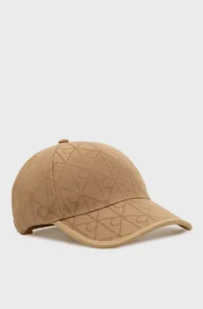 Женская бежевая кепка с узором LOGO AOP JACQUARD Разноцветный ONESIZE Calvin Klein LV04F5082G
