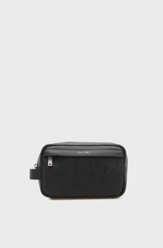 Мужской черный кожаный несессер EMBLEM Черный ONESIZE Calvin Klein LV04D1179G