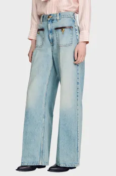Женские голубые джинсы Голубой 40 Sandro SFPJE00869_Blue Jean