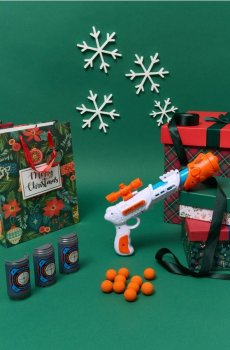 Іграшка – Пістолет із поролоновими кульками - різнобарвний