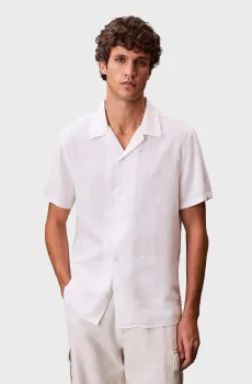 Мужская белая льняная рубашка CLR SLD Белый S Calvin Klein LV04LF137G