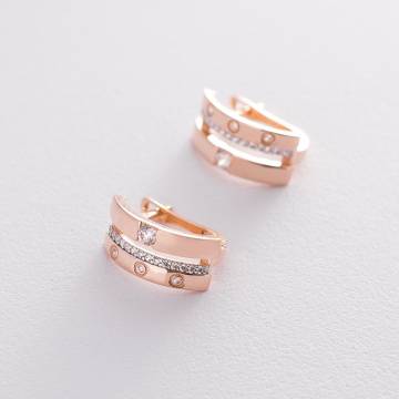 Серьги золотые с фианитами с04534 Серьги золотые с фианитами с04534