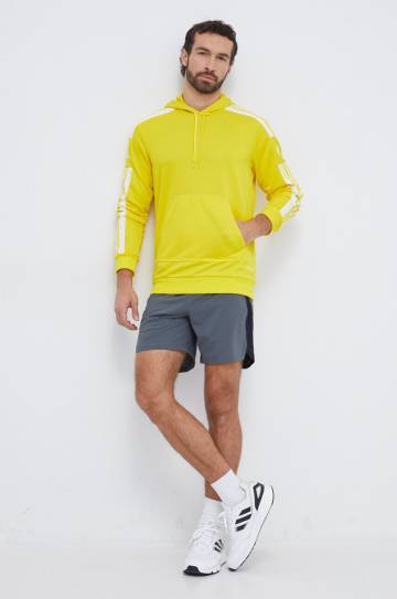 Спортивная кофта adidas Performance Squadra 21 цвет жёлтый с капюшоном с аппликацией Спортивная кофта adidas Performance Squadra 21 цвет жёлтый с капюшоном с аппликацией