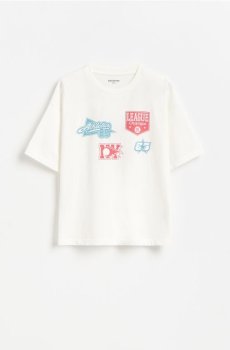 Reserved - Бавовняна футболка - кремовий - 288JV-01X