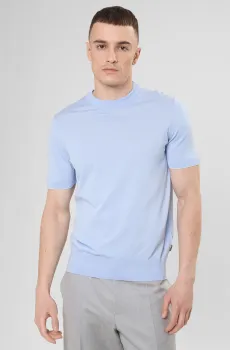 Мужской голубой шелковый джемпер Голубой L BOSS 50555195;461